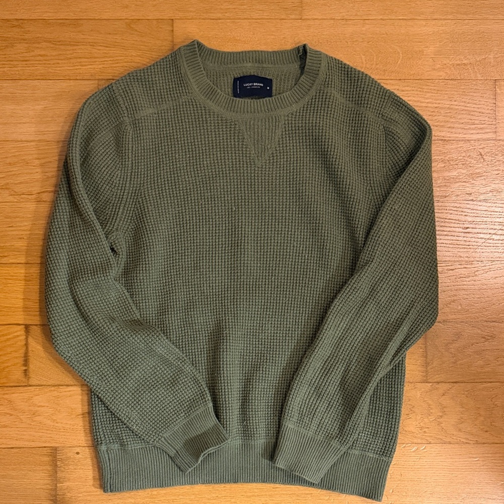 Lucky Brand Men's Crewneck Sweater in Olive